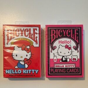 Lot of TWO - sealed Bicycle Hello Kitty Playing Cards Set